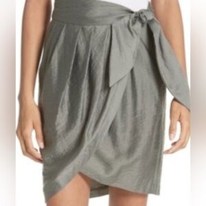 Joie Erlecia Women's Chic Wrap‎ Skirt Moss (Gray/Green) Size Medium Elegant